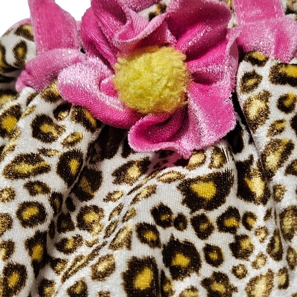 Aurora Leopard Print Plush Pet Carrier 8 inch Cat Dog Purse Play Stuffed Animal - Picture 3 of 6